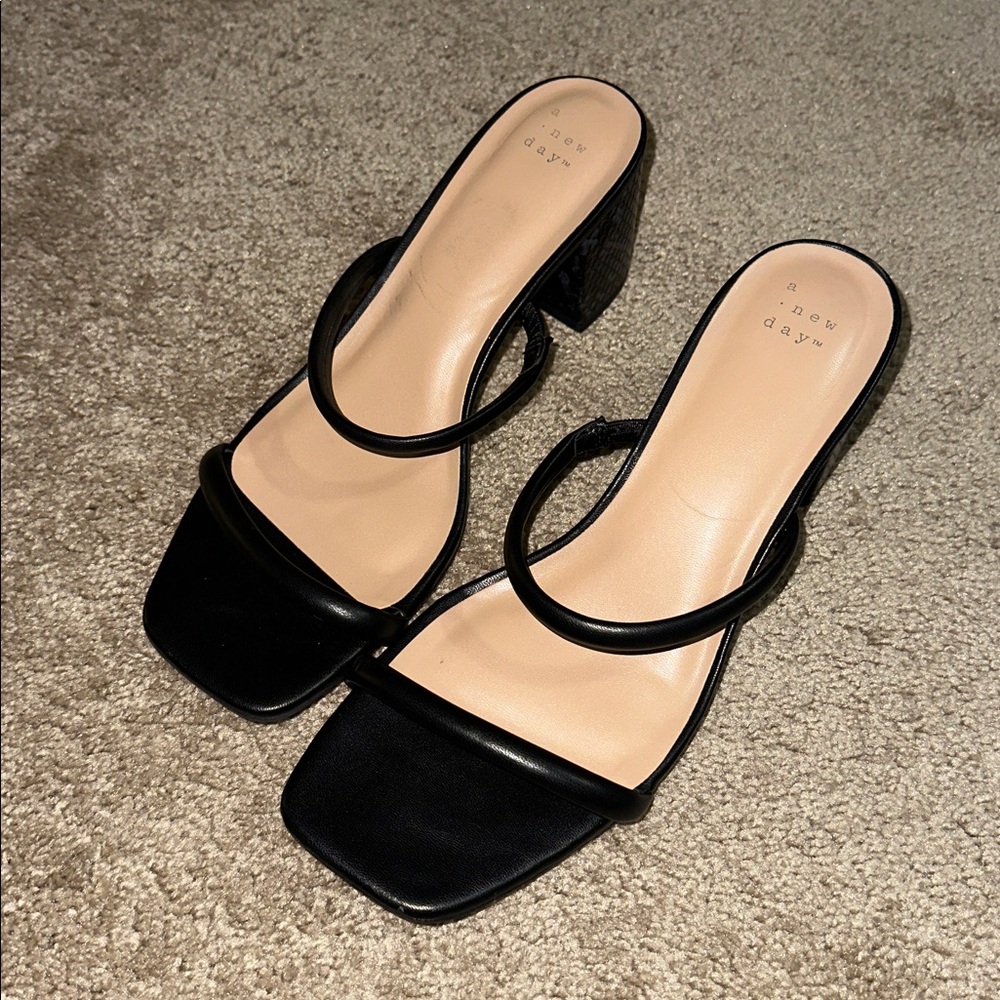 A New Day Black Strappy Heels